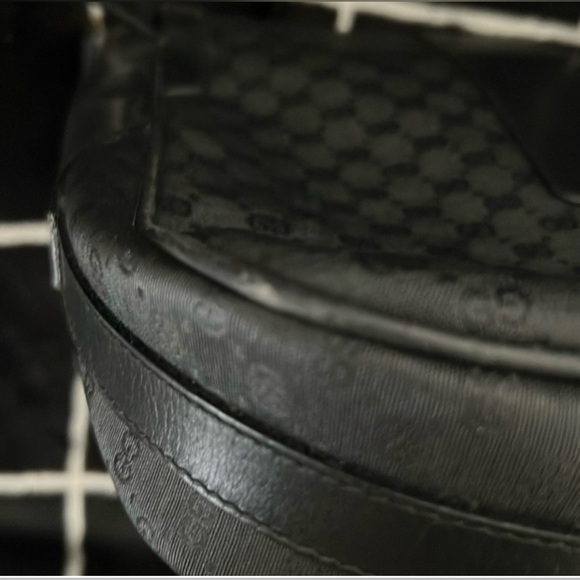 EUC GUCCI Vintage Micro GG Logo Canvas Shoulder Bag Black Navy Gorgeous - Picture 7 of 14